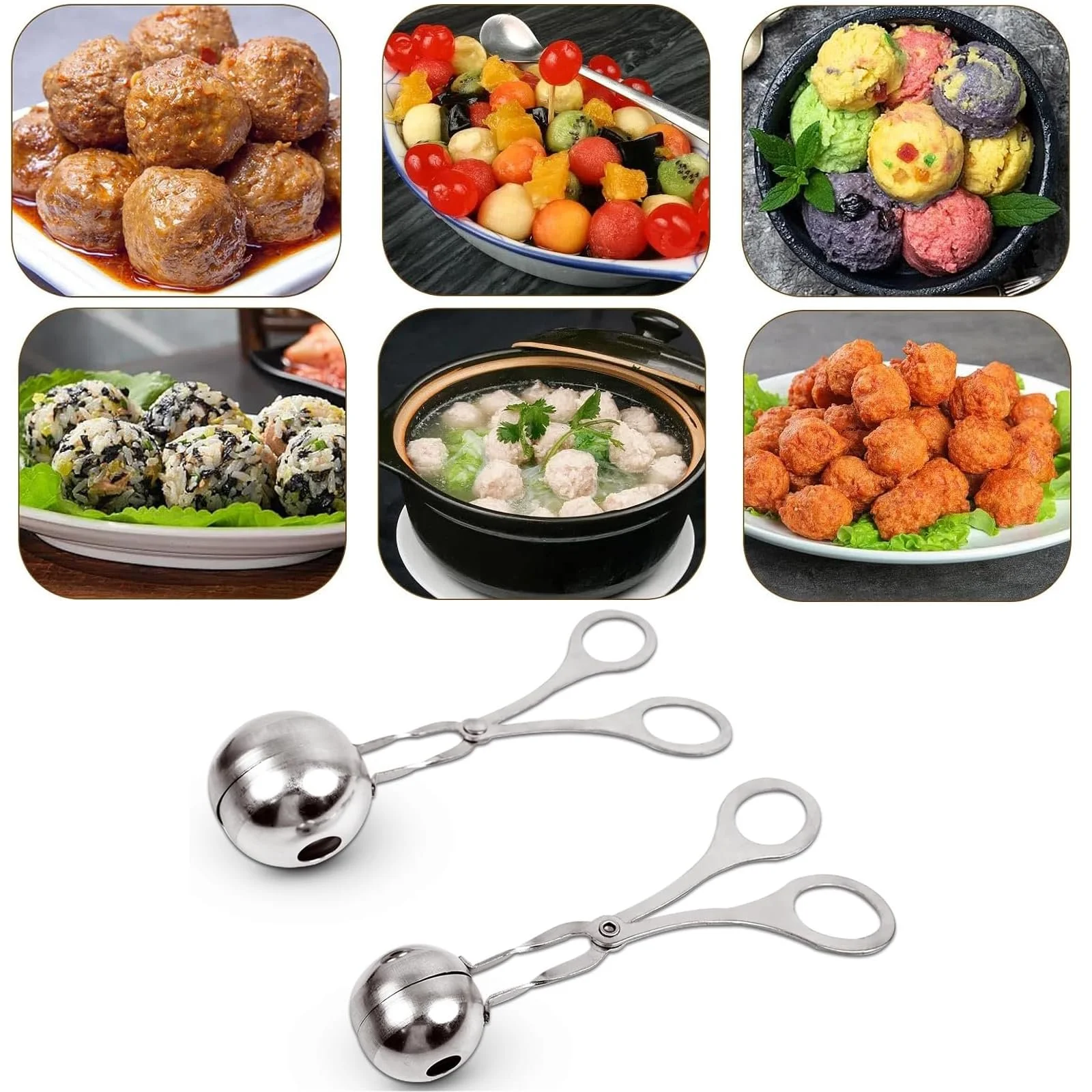 Набор ложек для тефтелей Meat Baller 304 Stainless Steel 2 шт. нержавеющая сталь, фото №3 Набор ложек для тефтелей Meat Baller 304 Stainless Steel 2 шт. нержавеющая сталь, фото №3