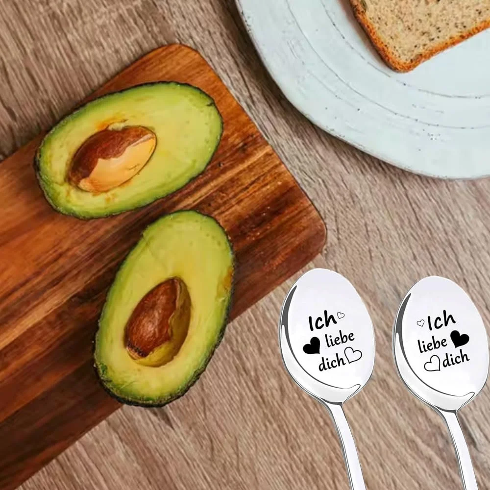 Ложка для кави Ich Liebe Dich для жінок та чоловіків з гравіюванням, фото №7