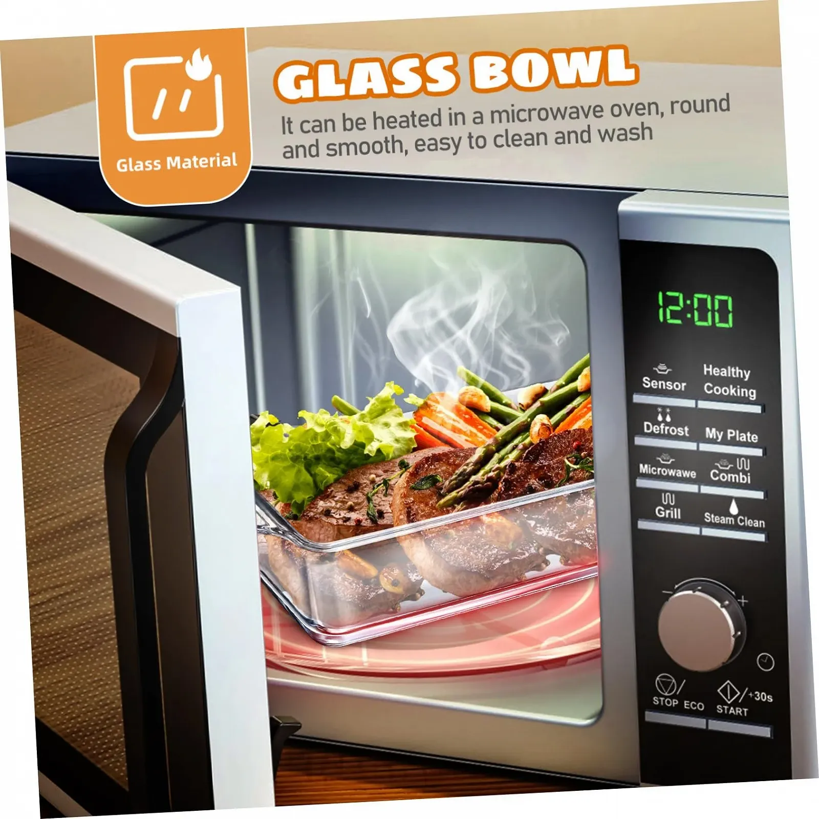 Форма для запікання Sosoport скляна термостійка багатофункціональна BPA-free, фото №9