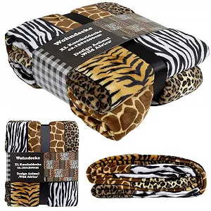 Покривало Trendyshop365 Африканські тварини 150 x 200 см Зебра Жираф Леопард synthetic.ua - Фото 1