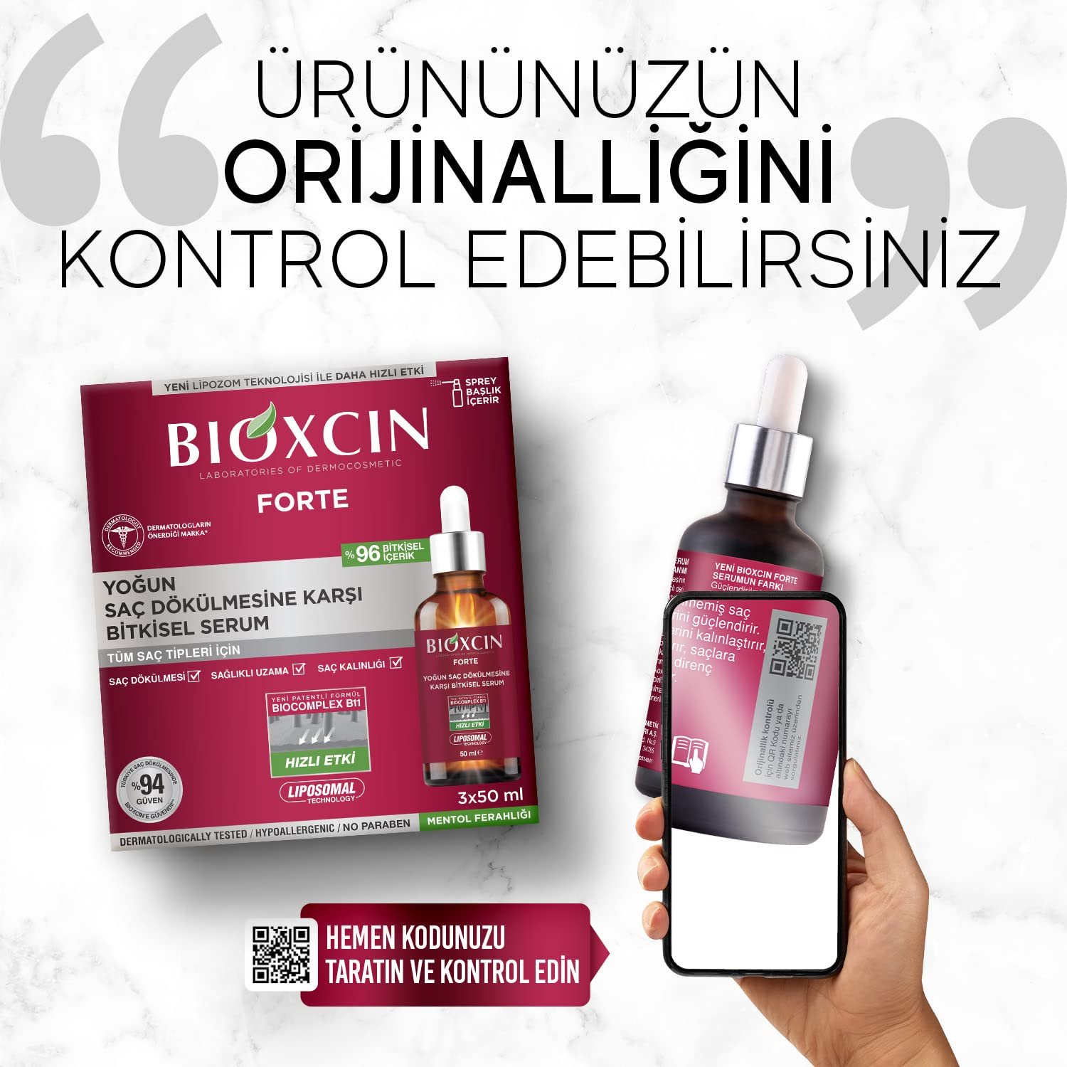 Сыворотка Bioxcin Forte Vegetable / Против сильного выпадения волос / BioComplex B11 / 3 x 50 мл, фото №7