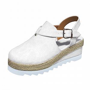 Женские Сандали Кожаные на Платформе Закрытый Носок Пряжка synthetic.ua - Фото 1