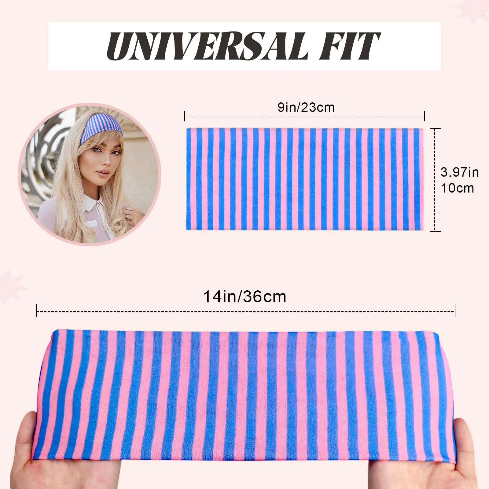 Спортивна широка пов'язка на голову 3 шт., фото №7