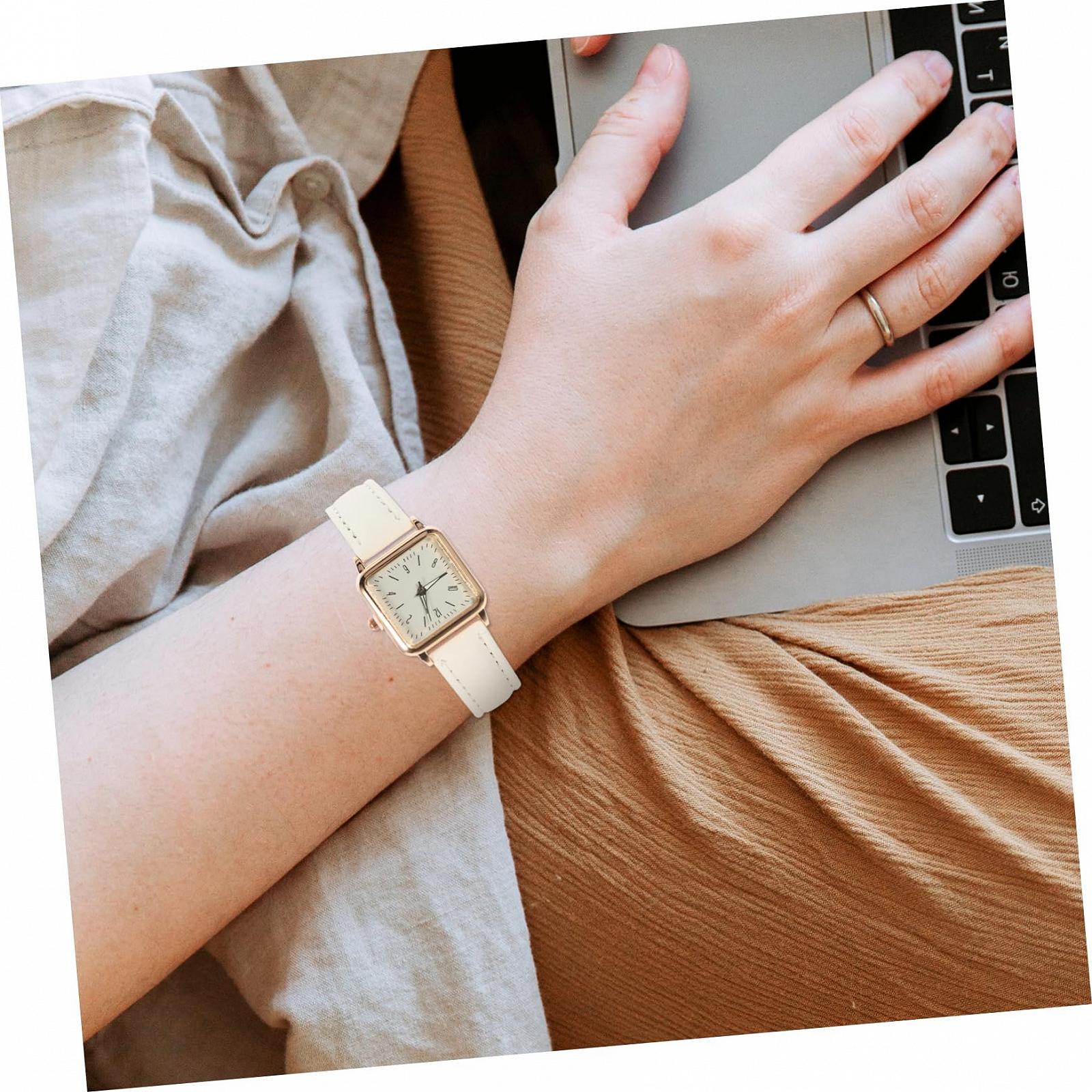 Женские часы PartyKindom с регулируемым люминесцентным циферблатом, кварцевые часы с высококачественным кожаным ремешком для стильных женщин для особых случаев, фото №5