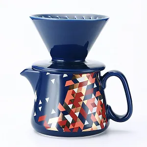 Пуровер Кофеварка Керамический Кофейный Фильтр 450 мл Синий - Фото 1