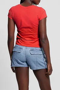 Женская футболка Guess Jeans, Красная, S synthetic.ua - Фото 1