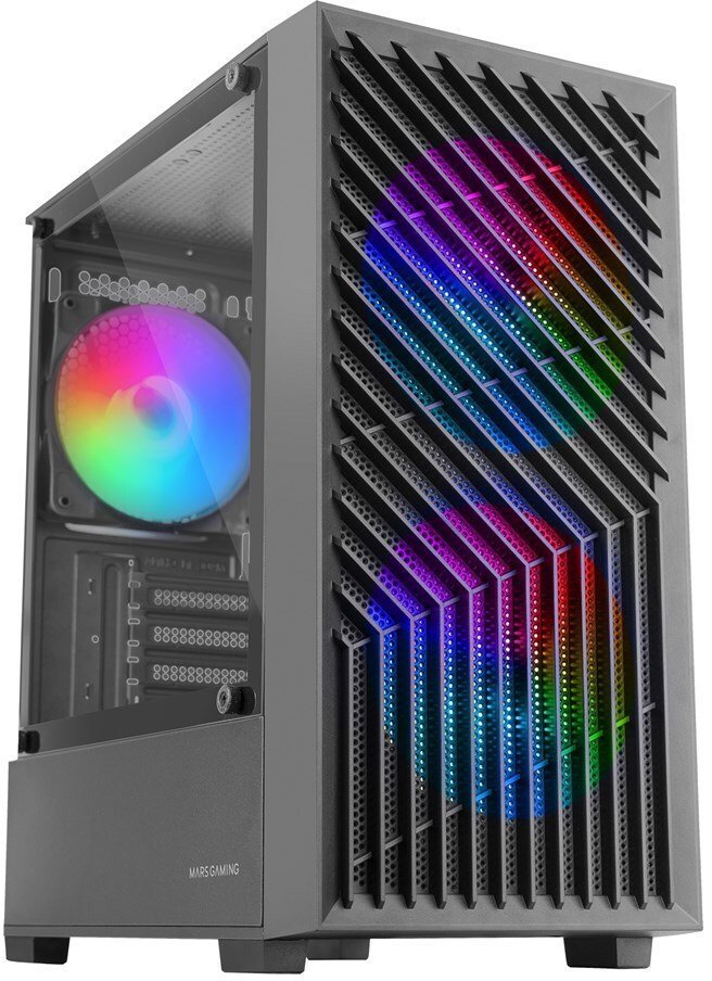 Корпус Mars Gaming MC-VORTEX / без БЖ / Micro-ATX / 3x120mm FRGB / Чорний, фото №2