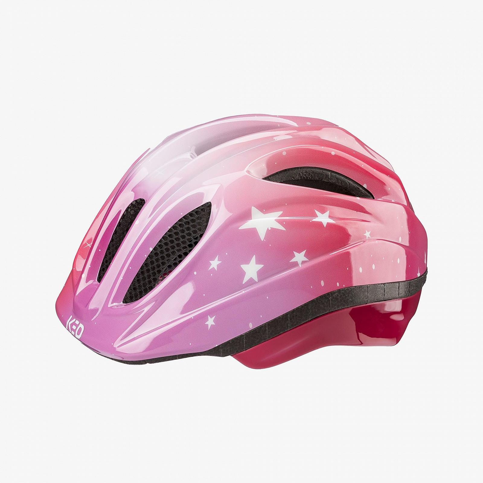 Шолом велосипедний дитячий KED Meggy II Trend 2024 Stars Soft Pink / 52-58 (M) із захисною сіткою від комах, інтегрованим світлодіодним заднім ліхтарем та технологією MaxShell, фото №6