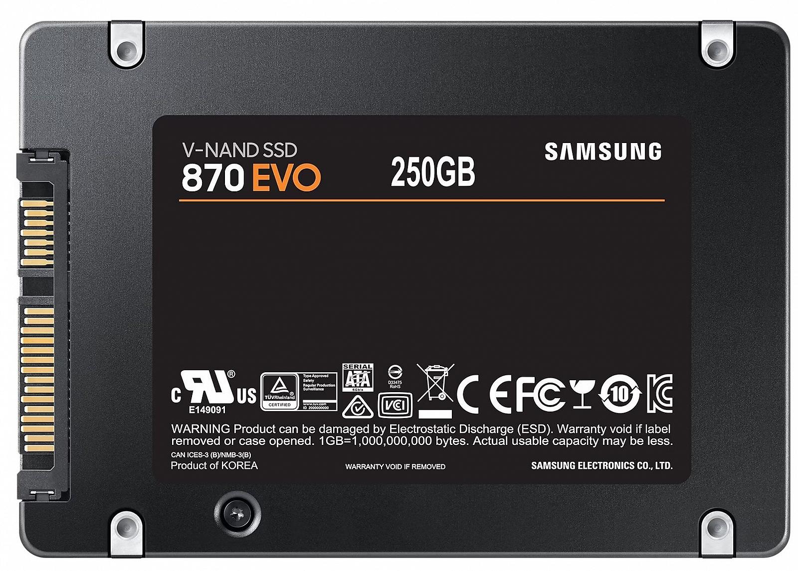 Накопитель SSD 250GB Samsung 870 EVO 2.5" SATAIII MLC (MZ-77E250BW), фото №4