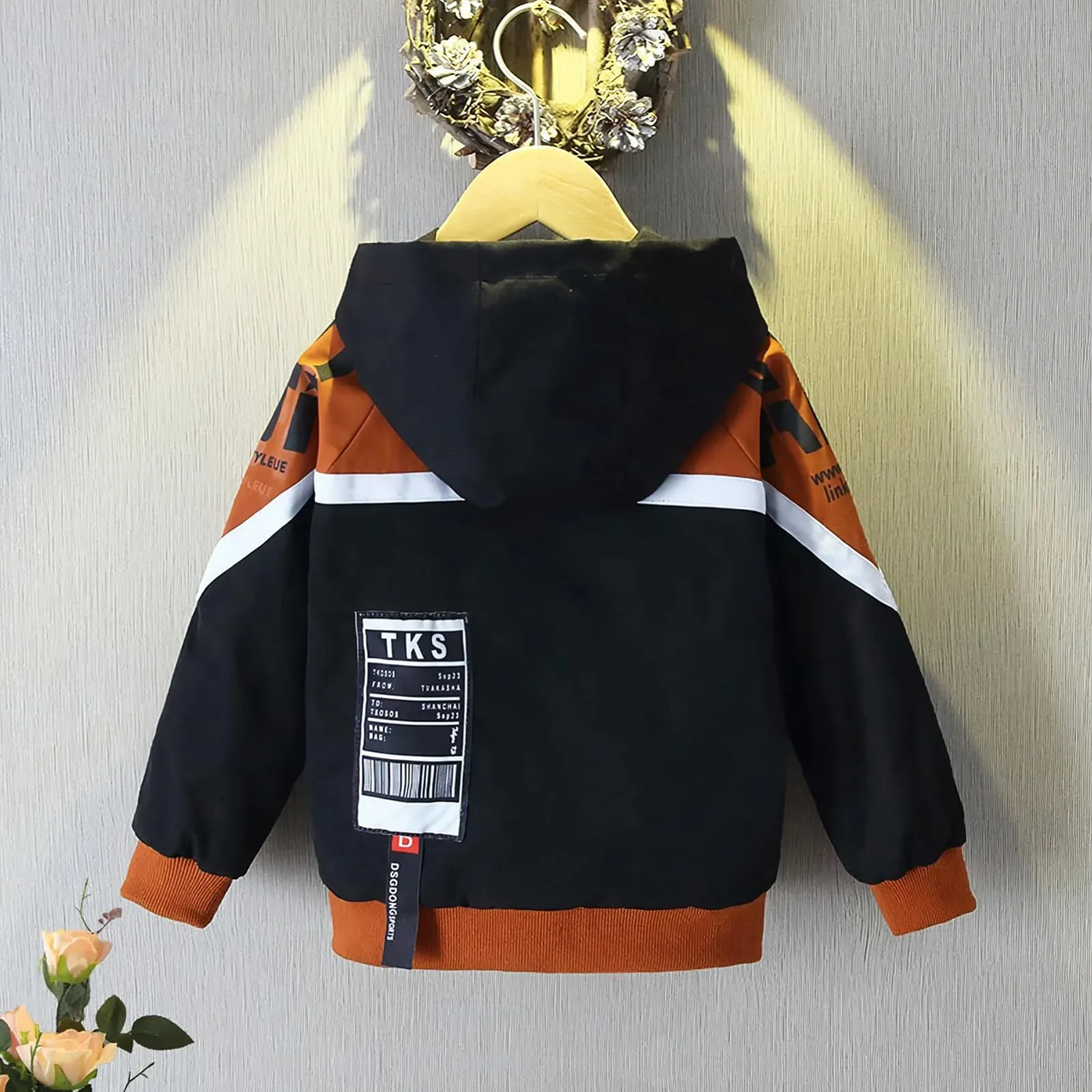 Перехідна дитяча куртка з капюшоном L SERVER, вітровка, модний тренч, фото №3