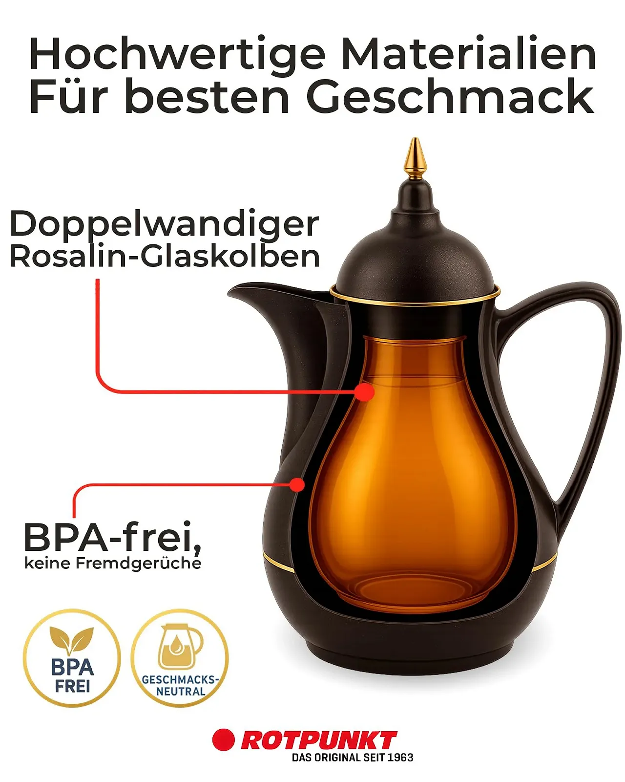 Термос-кавник ROTPUNKT 915 SEMA 0.5 літра Двофункціональна гвинтова кришка Без BPA, фото №4