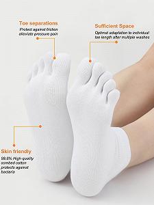 Носки женские EU35-42 99% хлопок для кроссовок, короткие, до щиколотки, с пятью пальцами F907 synthetic.ua - Фото 1