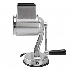 Ручна терка для сиру Tyre, кухонна ручна петля з нержавіючої сталі, посилена присоска з 5 змінними лезами та ручкою для овочів, горіхів, картоплі Срібна - Фото 1