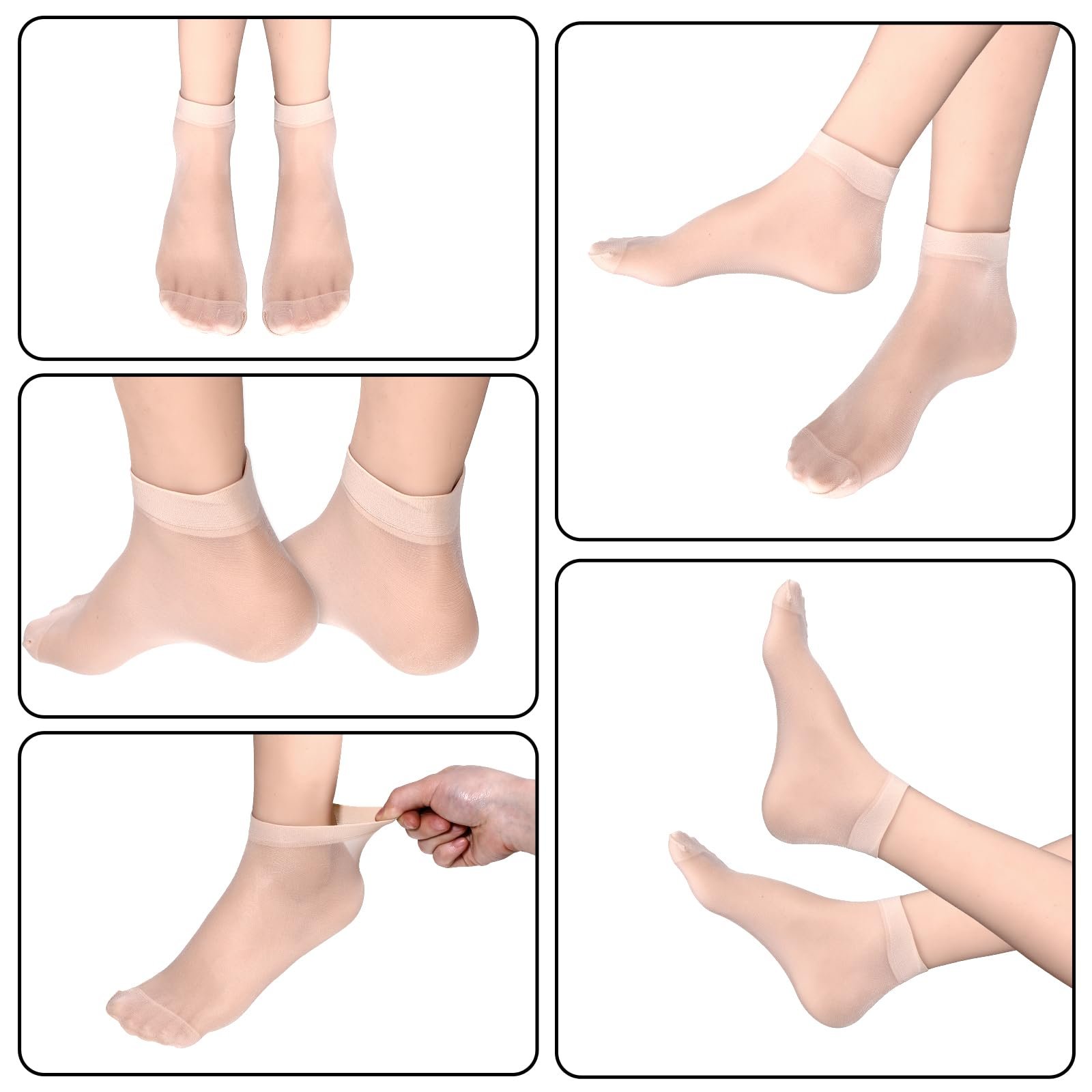 Шкарпетки жіночі 10 пар Тонкі прозорі нейлонові гольфи до щиколотки, фото №7