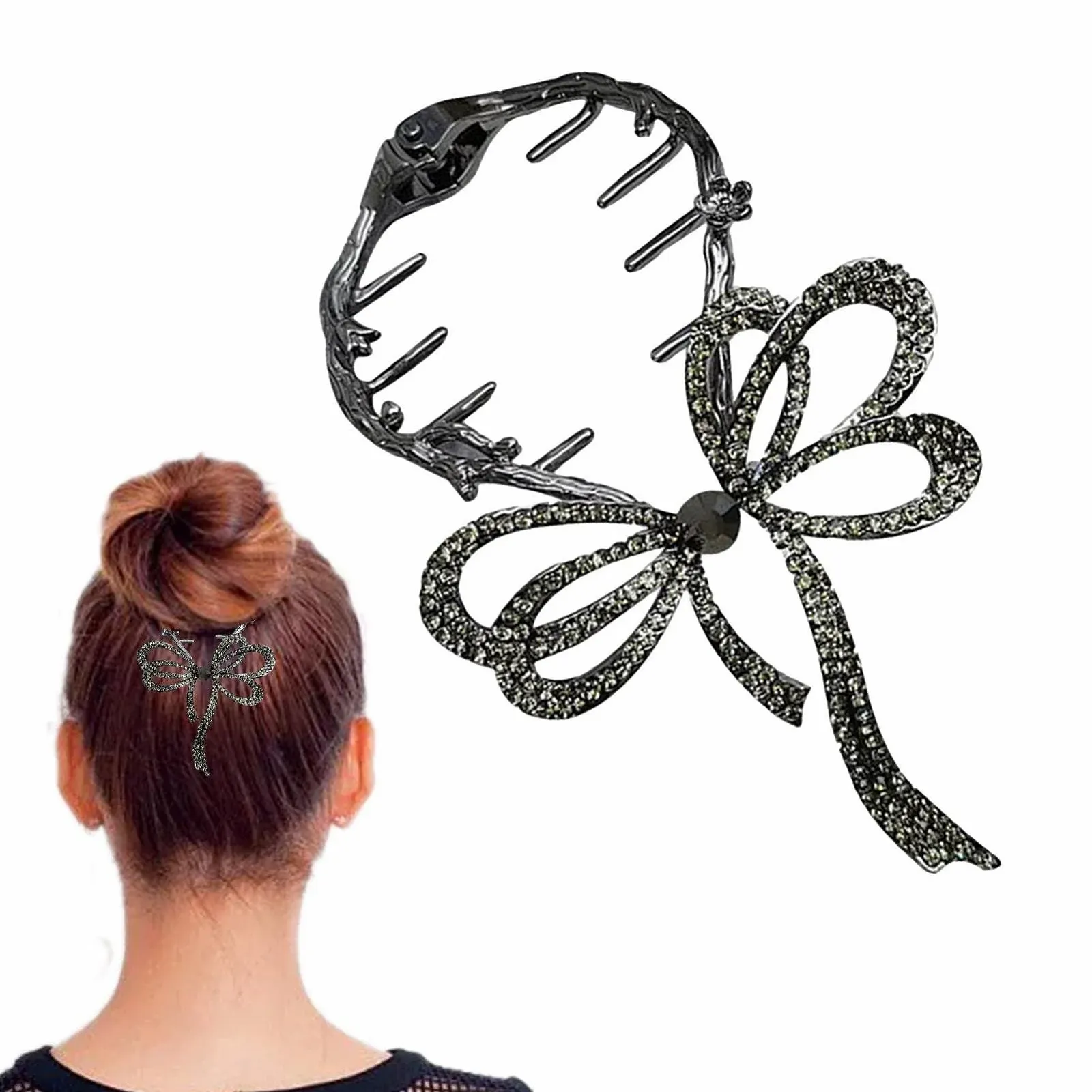 Заколка для волос Бантик Delr, 4 см / 1.57 дюйма, для густых волос, для высокого конского хвоста, фото №9 Заколка для волос Бантик Delr, 4 см / 1.57 дюйма, для густых волос, для высокого конского хвоста, фото №9