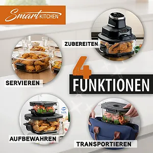 Мультипіч Smart Kitchen 4-в-1 4 л + 1.5 л Скляний контейнер Компактна Чорна ціна на synthetic.ua - Фото 1 Мультипіч Smart Kitchen 4-в-1 4 л + 1.5 л Скляний контейнер Компактна Чорна synthetic.ua - Фото 1