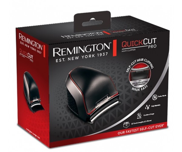 Remington Машинка для стрижки Quickcut Pro мережа акум роторний мотор насадок-12, титан напил чорний, фото №6