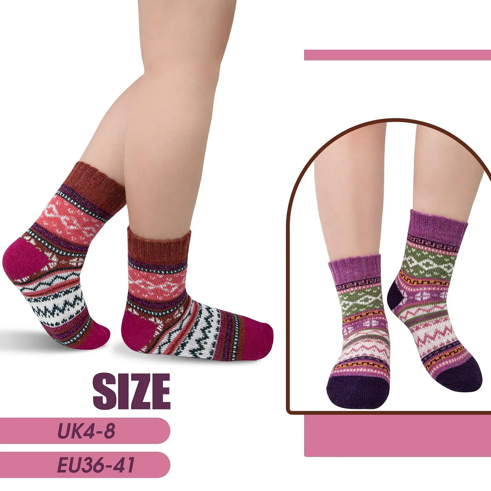 Шкарпетки Вовняні 5 пар Теплі Жіночі, фото №5 Шкарпетки Вовняні 5 пар Теплі Жіночі, фото №5