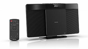 Музыкальная система Roxel Micro HiFi System с DAB/DAB+/FM-радио, беспроводным BT V5.4, мощным динамиком, настенный, USB и AUX вход, дистанционное управление, тонкий и плоский дизайн, белый LED-дисплей - Фото 1