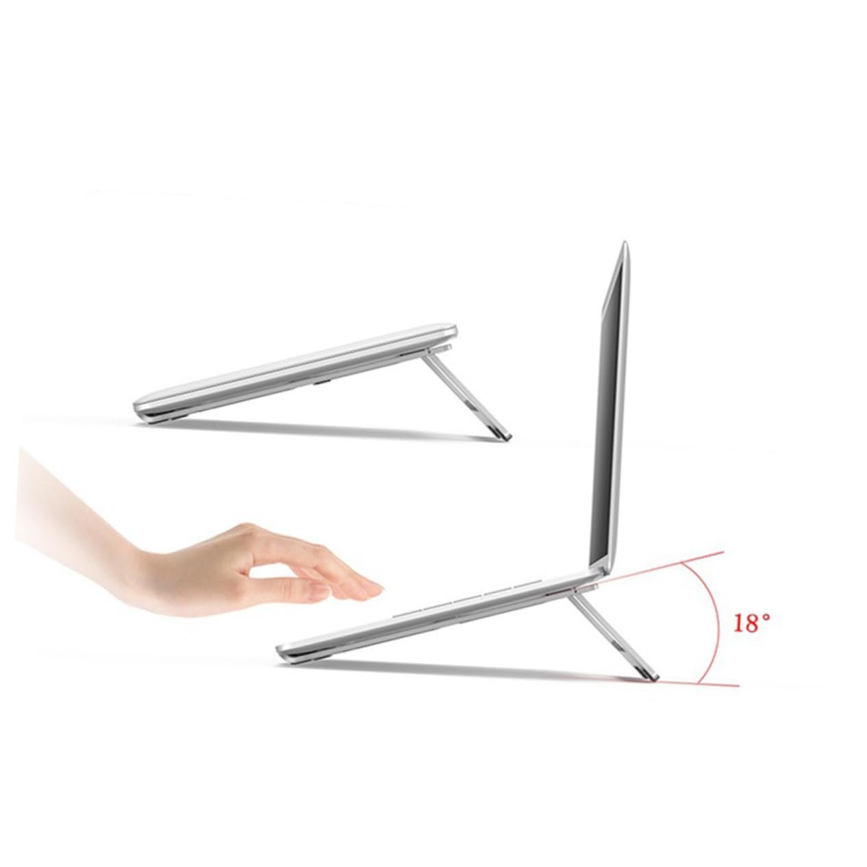 Підставка для ноутбука NUOBESTY складана з алюмінієвого сплаву вентильована для дому та офісу з нековзними накладками для стабільної фіксації портативна легка, фото №6