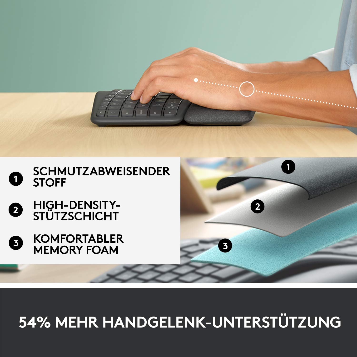 Комплект: Клавиатура и мышь Logitech ERGO K860 и MX Vertical, беспроводные, эргономичные, аккумуляторные, Bluetooth или USB-приемник, фото №3