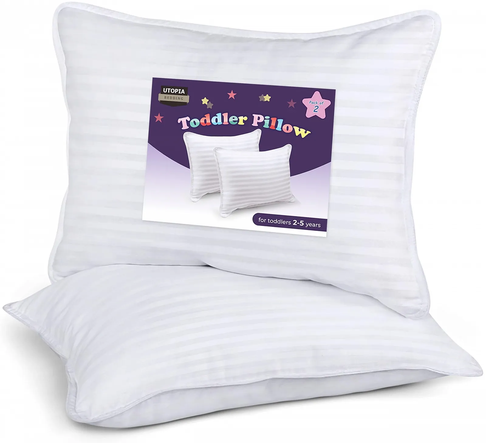 Подушка дитяча Utopia Bedding 40 x 60 см, набір з 2 дитячих подушок, дихаюча полікотонова тканина, для дітей від 2 років, фото №1 Подушка дитяча Utopia Bedding 40 x 60 см, набір з 2 дитячих подушок, дихаюча полікотонова тканина, для дітей від 2 років, фото №1