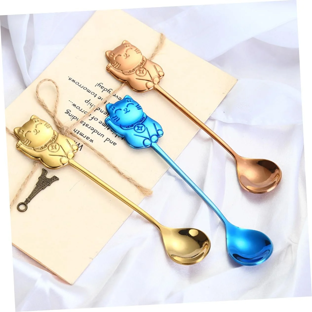 Ложка-мішалка HEMOTON з нержавіючої сталі 304 Lucky Cat, тематика тварин, фото №9 Ложка-мішалка HEMOTON з нержавіючої сталі 304 Lucky Cat, тематика тварин, фото №9