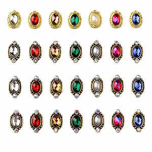 Овальні перлини з плоским дном для дизайну нігтів 7–12 мм, - Фото 1