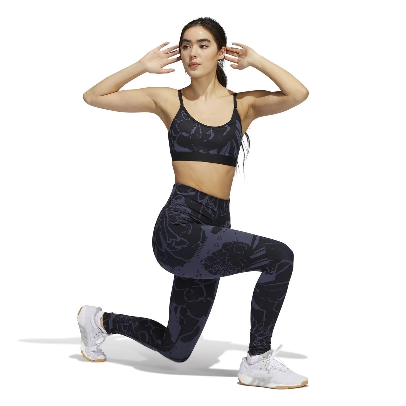 Леггинсы adidas Серый, Черный, Цветочный HD4458, фото №4