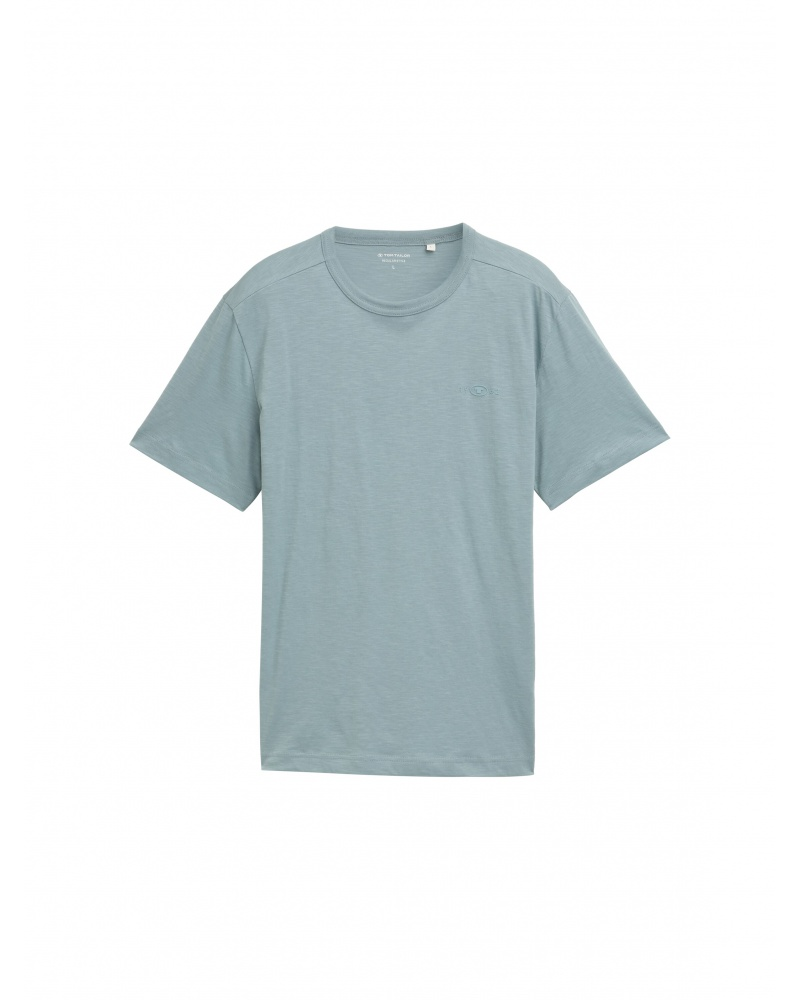 Футболка Basic cotton  1045627-27475 Tom Tailor Блакитний S, фото №4