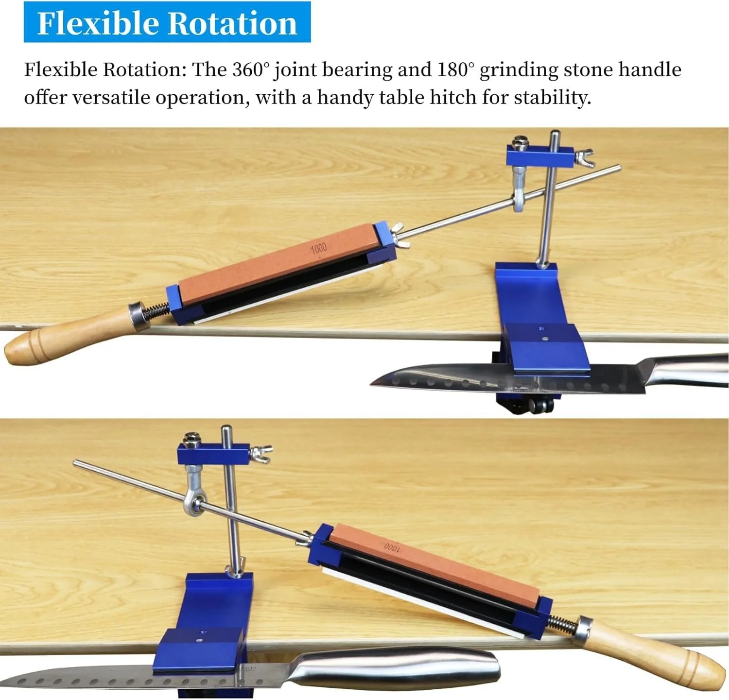 Точилка для ножів професійна з нержавіючої сталі з 6 алмазними каменями 120/320/600/800/1500/3000, фото №4