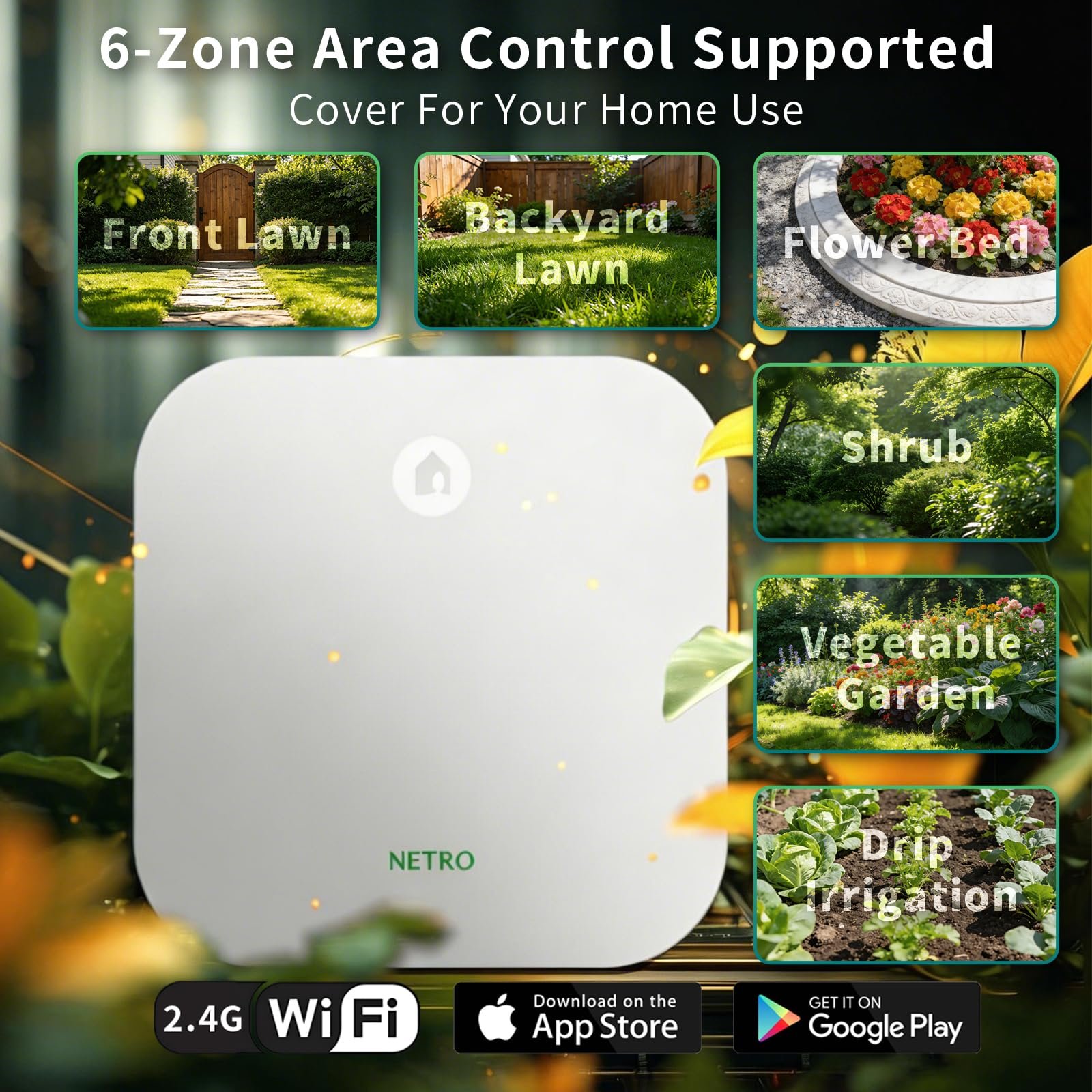 Контролер, таймер поливу Netro Smart 6 зон WiFi Alexa compatible, фото №2 Контролер, таймер поливу Netro Smart 6 зон WiFi Alexa compatible, фото №2