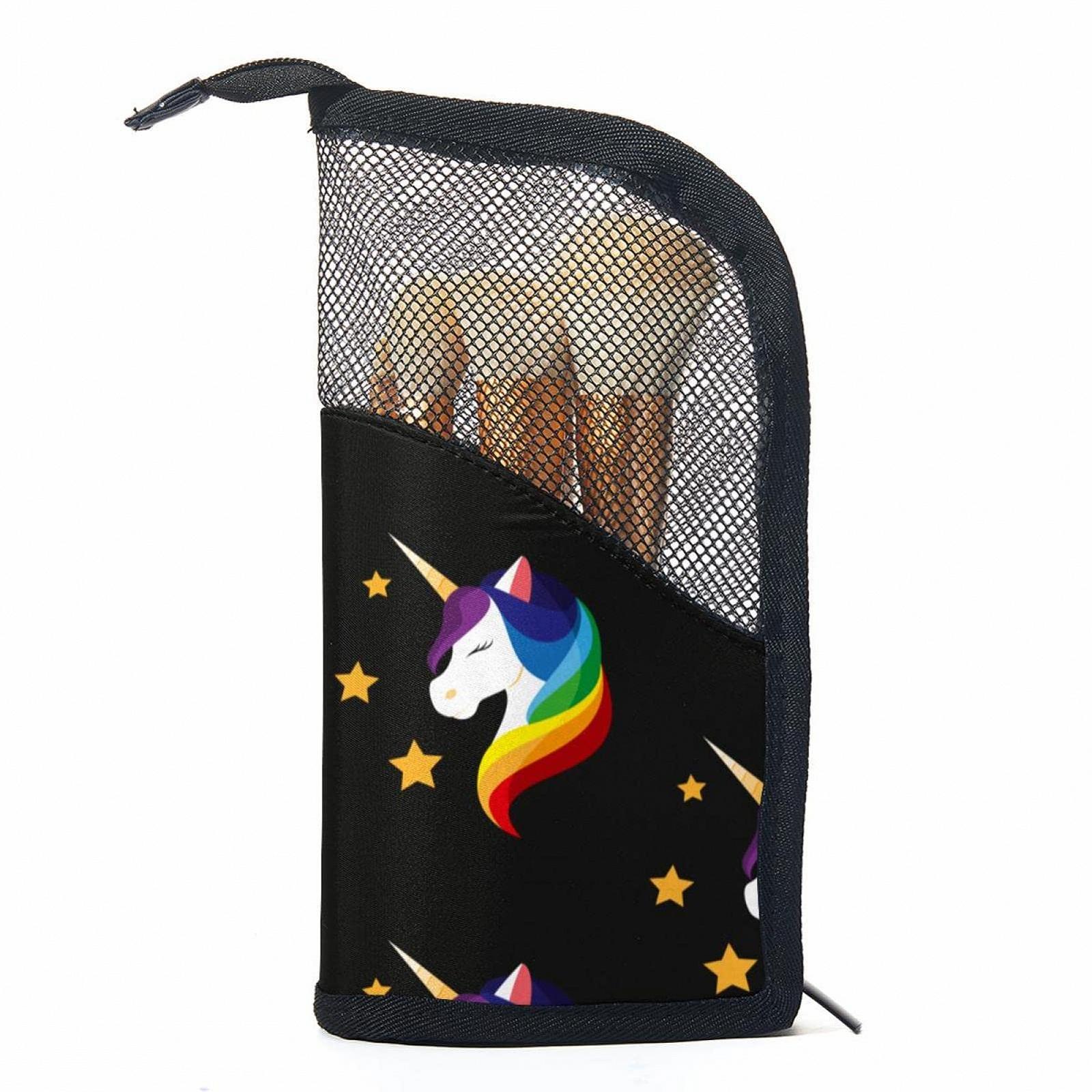 Набір пензлів для макіяжу з сумкою Rainbow Unicorn Colored-3221, 12 шт, фото №1