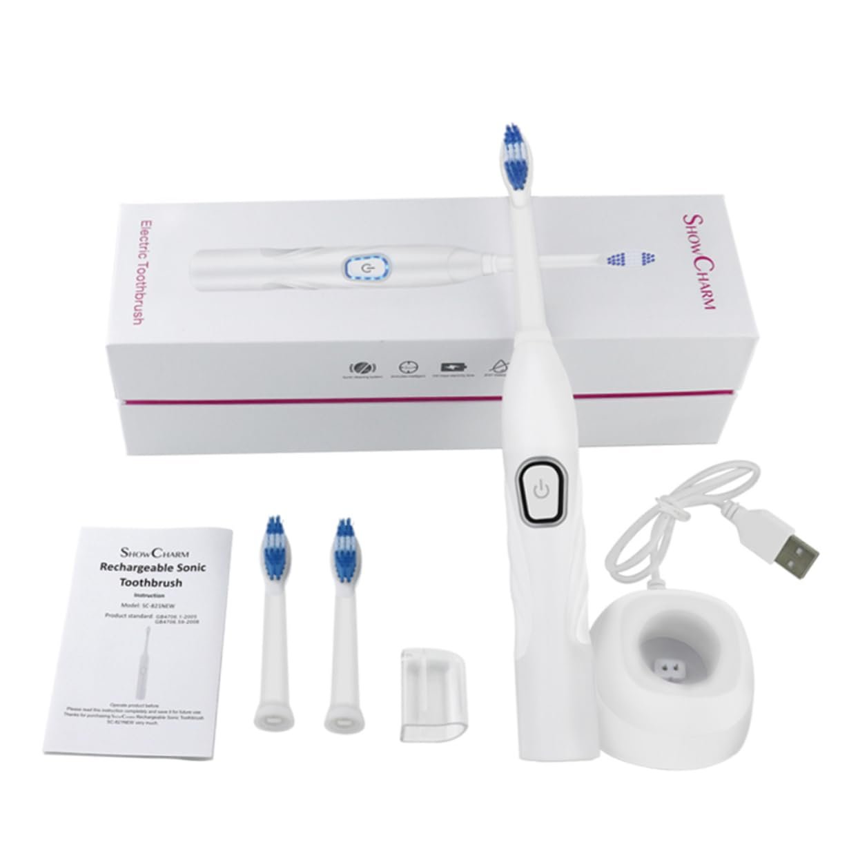 Дитяча електрична ультразвукова зубна щітка Gatuida USB White, фото №6