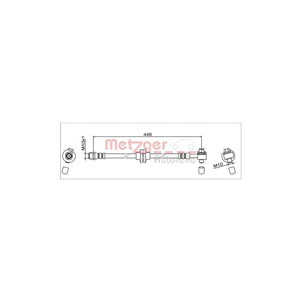 Гальмівний шланг METZGER 4111952 для OPEL GENERAL MOTORS, передня вісь справа, фото №1