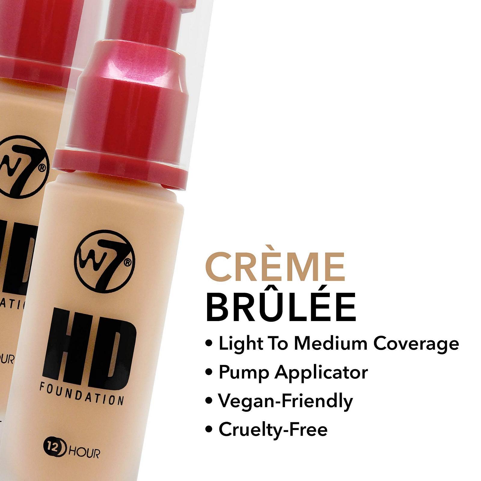 Тональний крем W7 HD Foundation Crème Brule Легке до середнього покриття Легкий і тривалий, фото №3