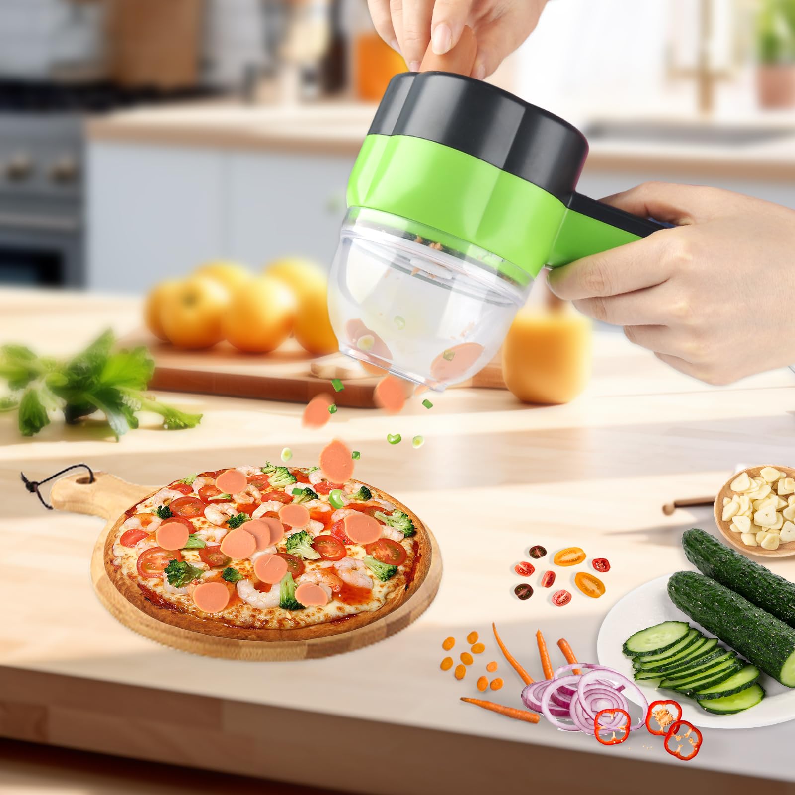 Кухонний подрібнювач Mini Electric Chopper 4 в 1 USB, фото №6