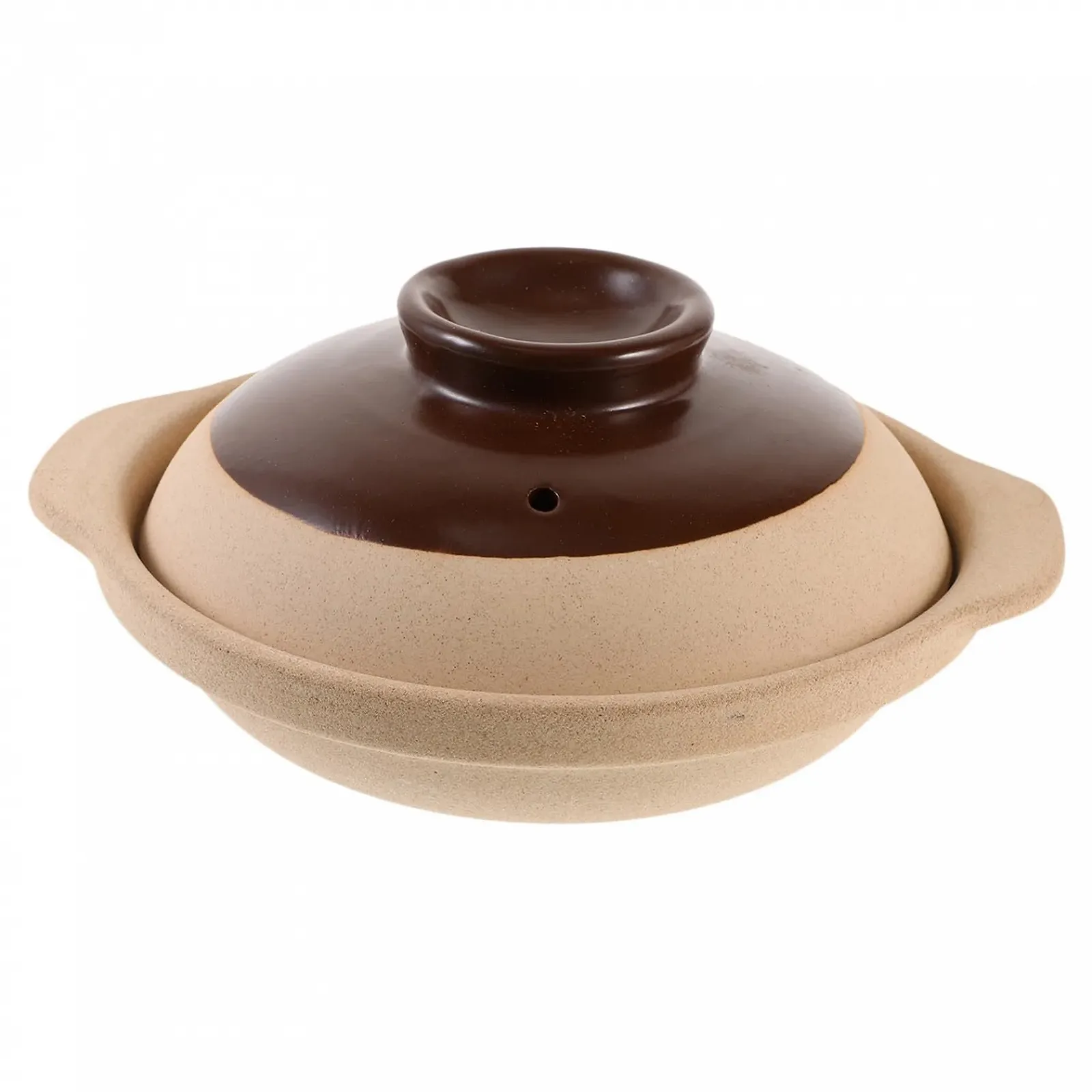 Керамическая кастрюля SOLUSTRE с крышкой термостойкая энергосберегающая для газовых плит с нескользящими ручками для супов и тушения, фото №1