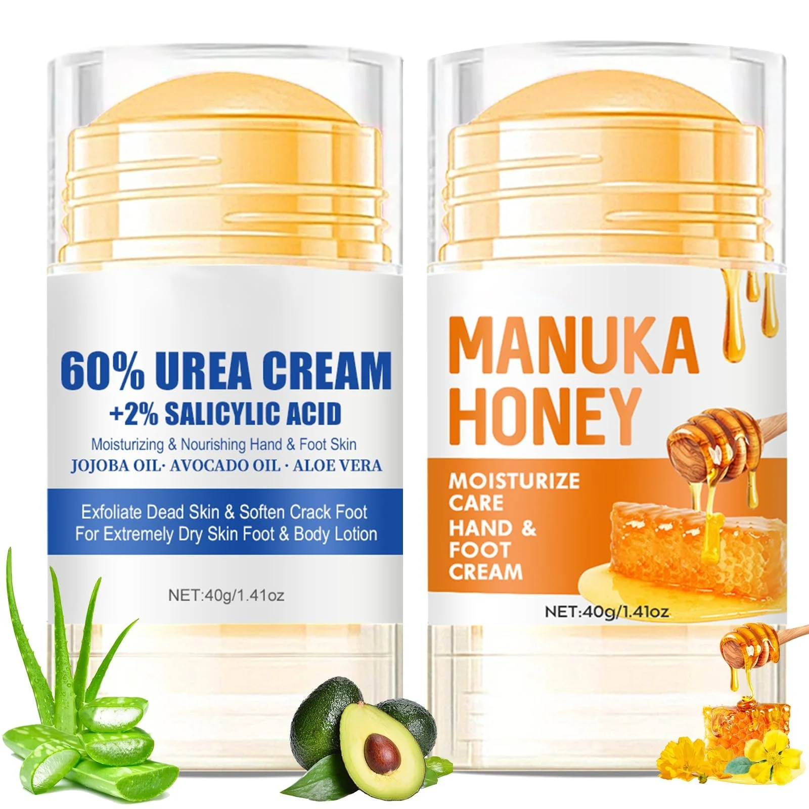 Набор кремов-стиков для ног Hydrating and Anti-Cracking 60% Urea Honey для очень сухой кожи 2 шт., фото №1