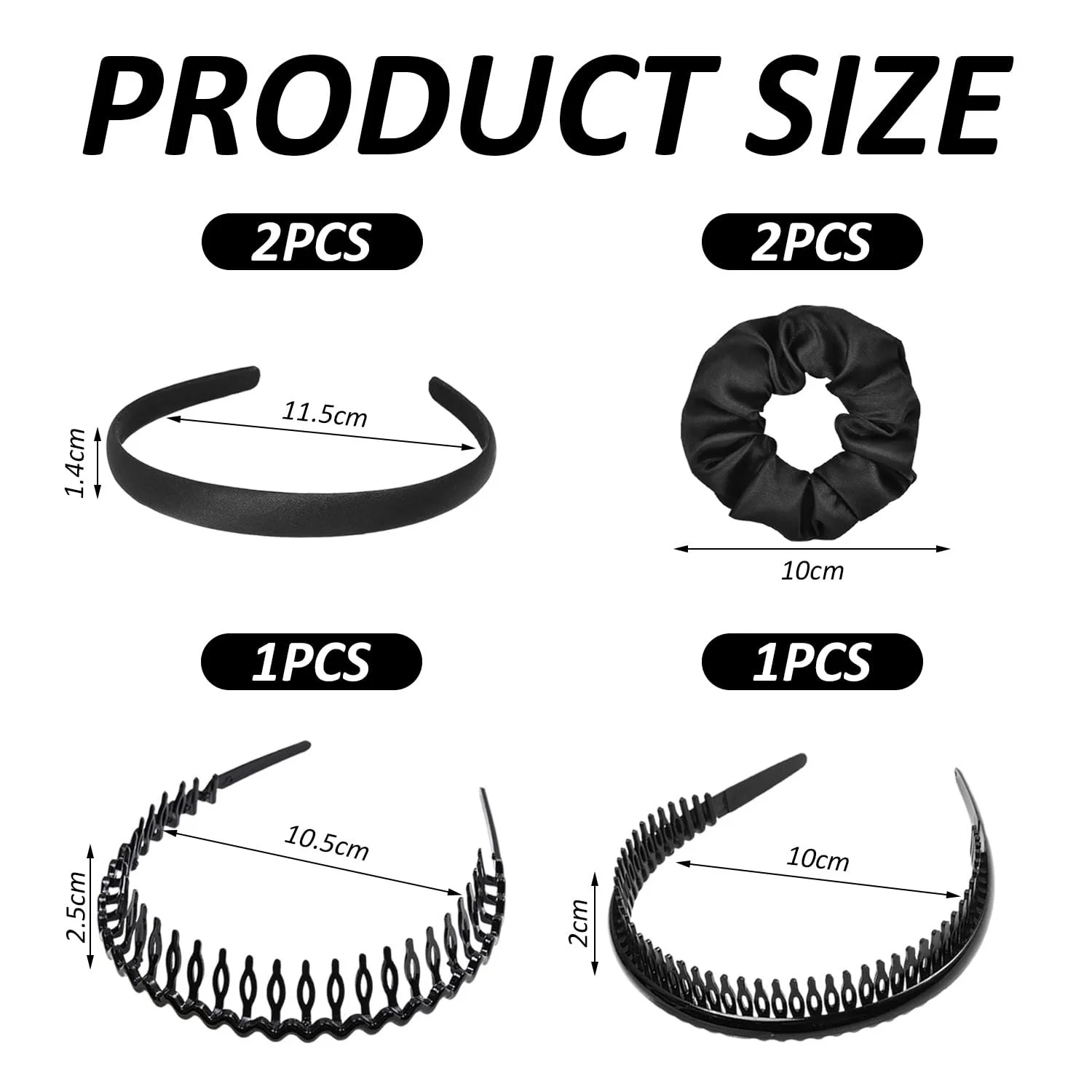 Набір: Обруч 4 шт чорний, фото №2