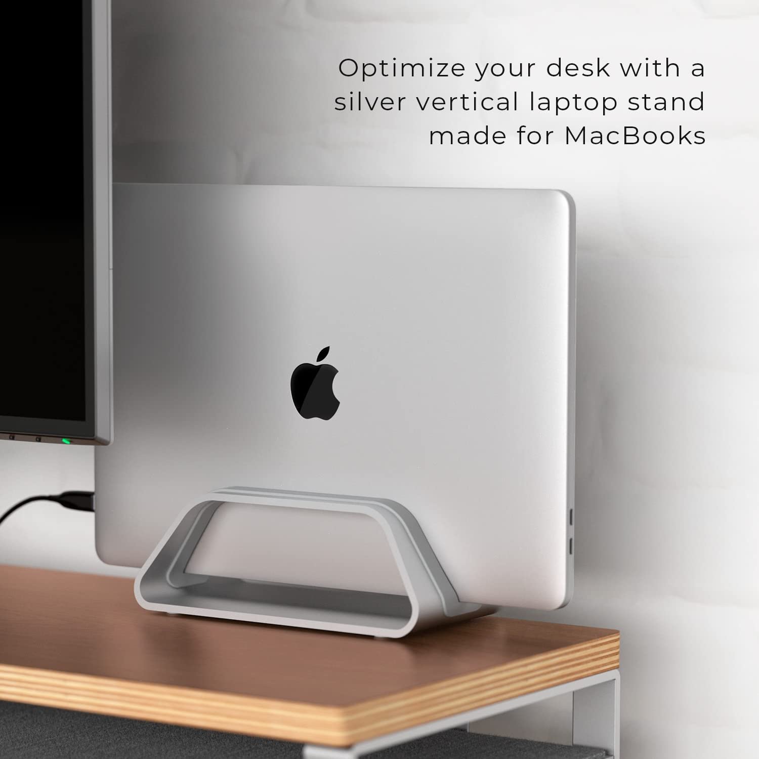 Підставка для ноутбука вертикальна HumanCentric для Macbook, сумісна з MacBook Pro, MacBook Air, алюміній, срібло, фото №6 Підставка для ноутбука вертикальна HumanCentric для Macbook, сумісна з MacBook Pro, MacBook Air, алюміній, срібло, фото №6