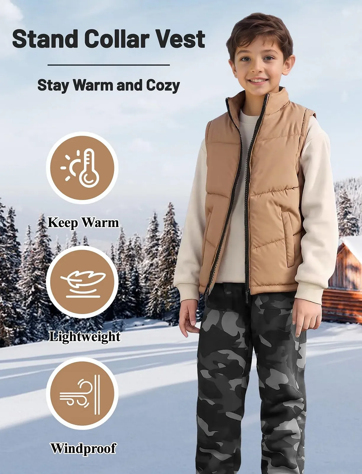 Теплий пуховий жилет Happy Cherry, дитячий вітрозахисний, фото №4