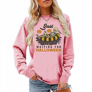 Свитшот С надписью Just Waiting For Halloween Lustiges Halloween Унисекс - Фото 1