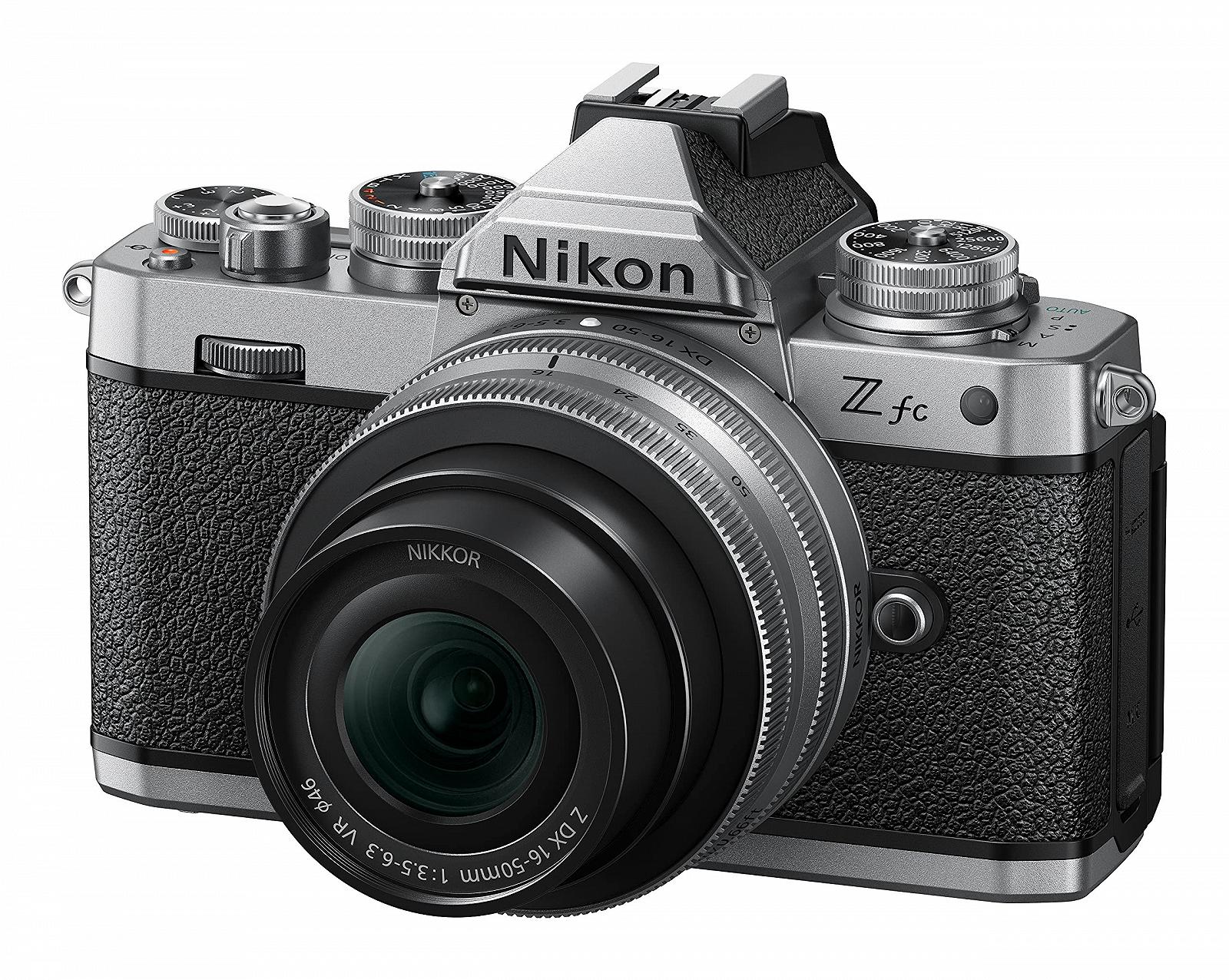 Фотоаппарат Nikon Z fc Kit Z DX 16-50 mm 1:3.5-6.3 VR Silver Edition (20.9 Мп, OLED видоискатель с 2.36 миллионами пикселей, 11 кадров в секунду, гибридный AF с помощником фокусировки, ISO 100-51.200, 4K UHD видео), фото №1