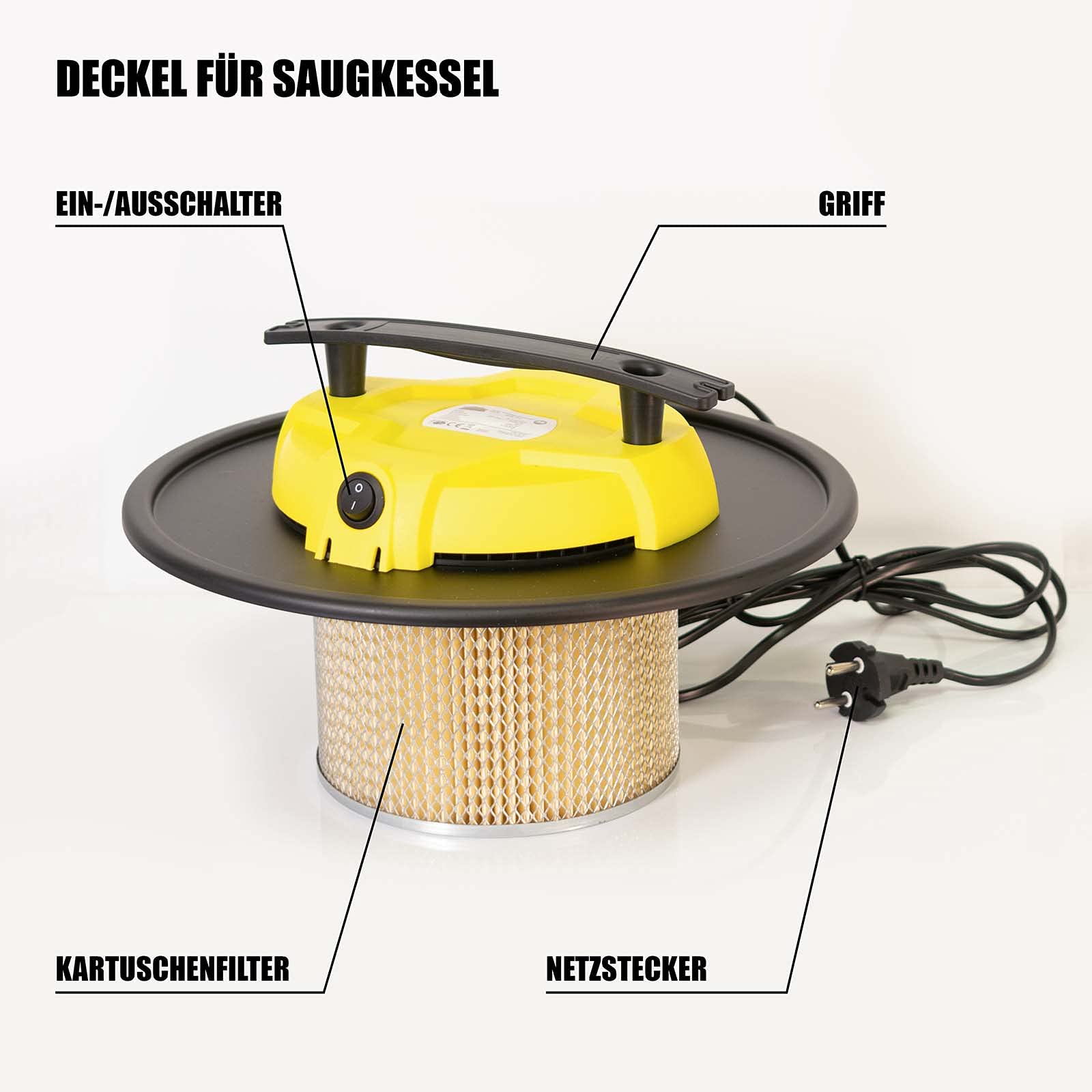 Пилосос Mauk Ash 1200 W 20 Літрів з мотором і колесами HEPA Фільтр, фото №3