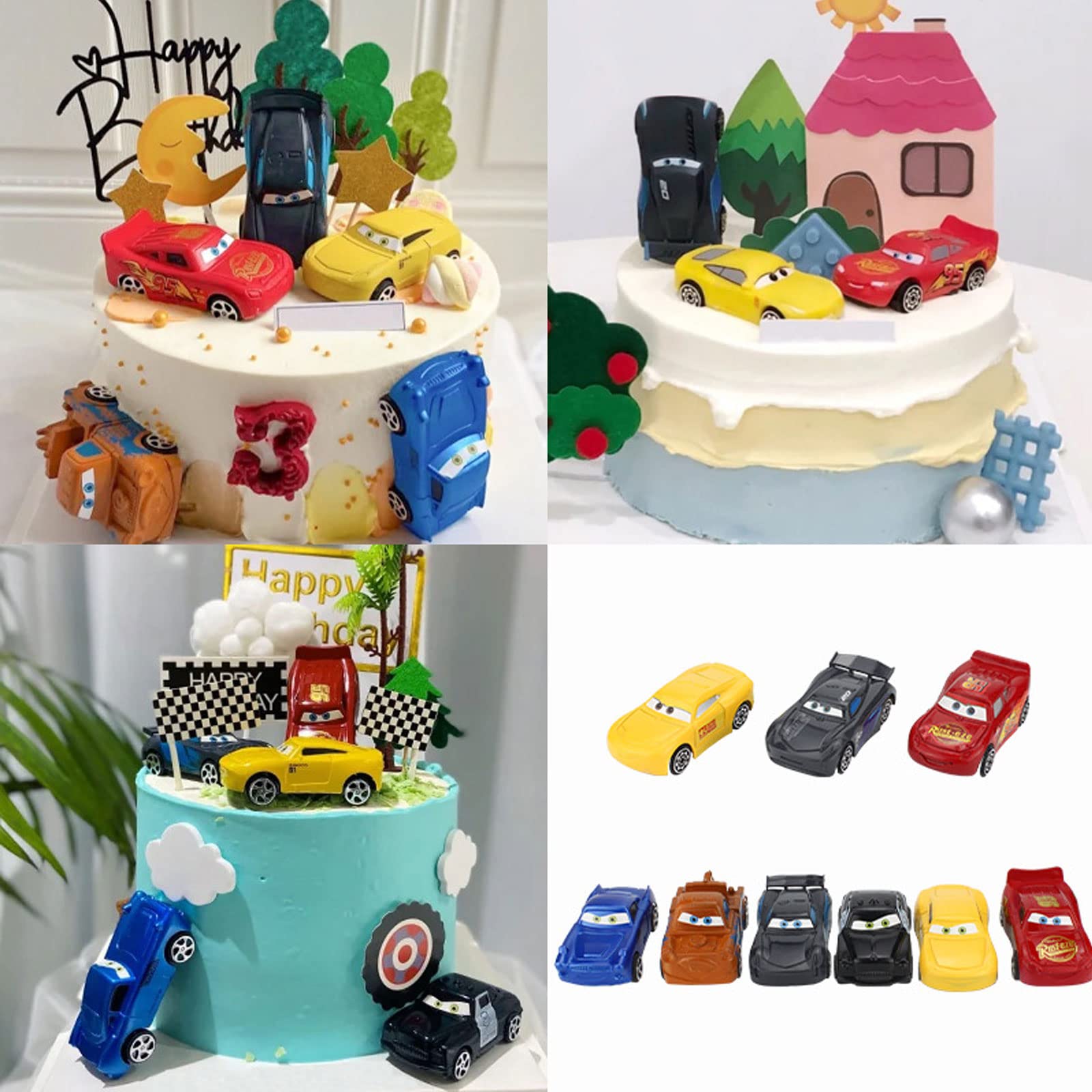 Игрушечный автомобиль Naotona Cake Decoration Children 6 Pack Cars Cake Topper для девочек от 3 лет, фото №3