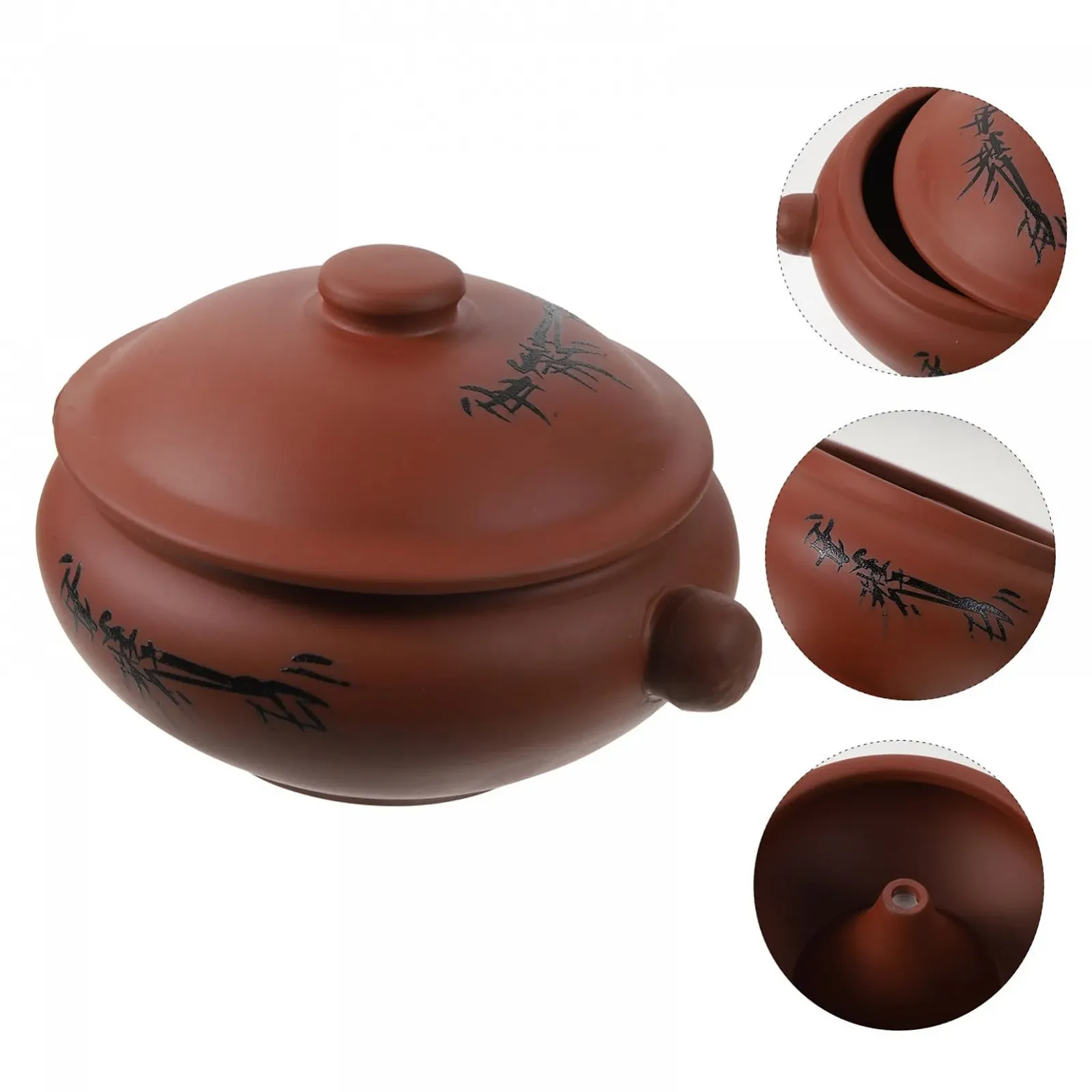 Керамическая кастрюля Toyvian для тушения и приготовления на пару антипригарная, фото №9