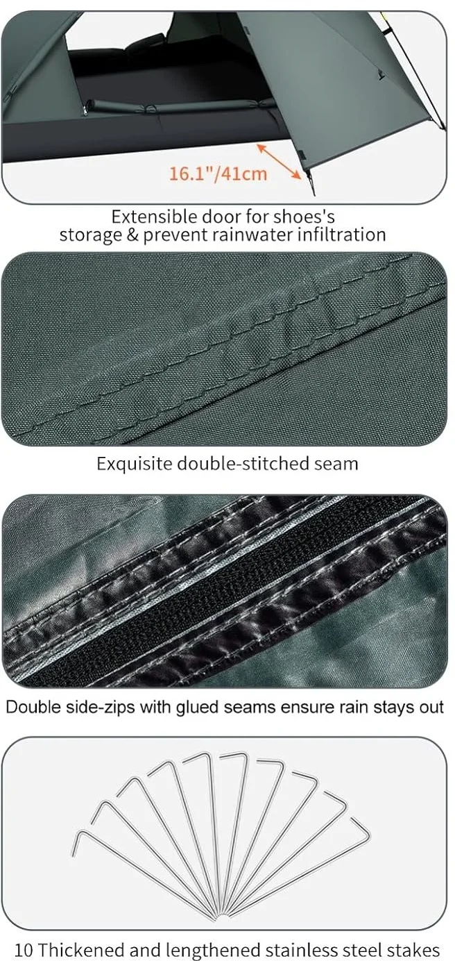 Розкладна палатка для кемпінгу Cflity Зелений, фото №4 Розкладна палатка для кемпінгу Cflity Зелений, фото №4