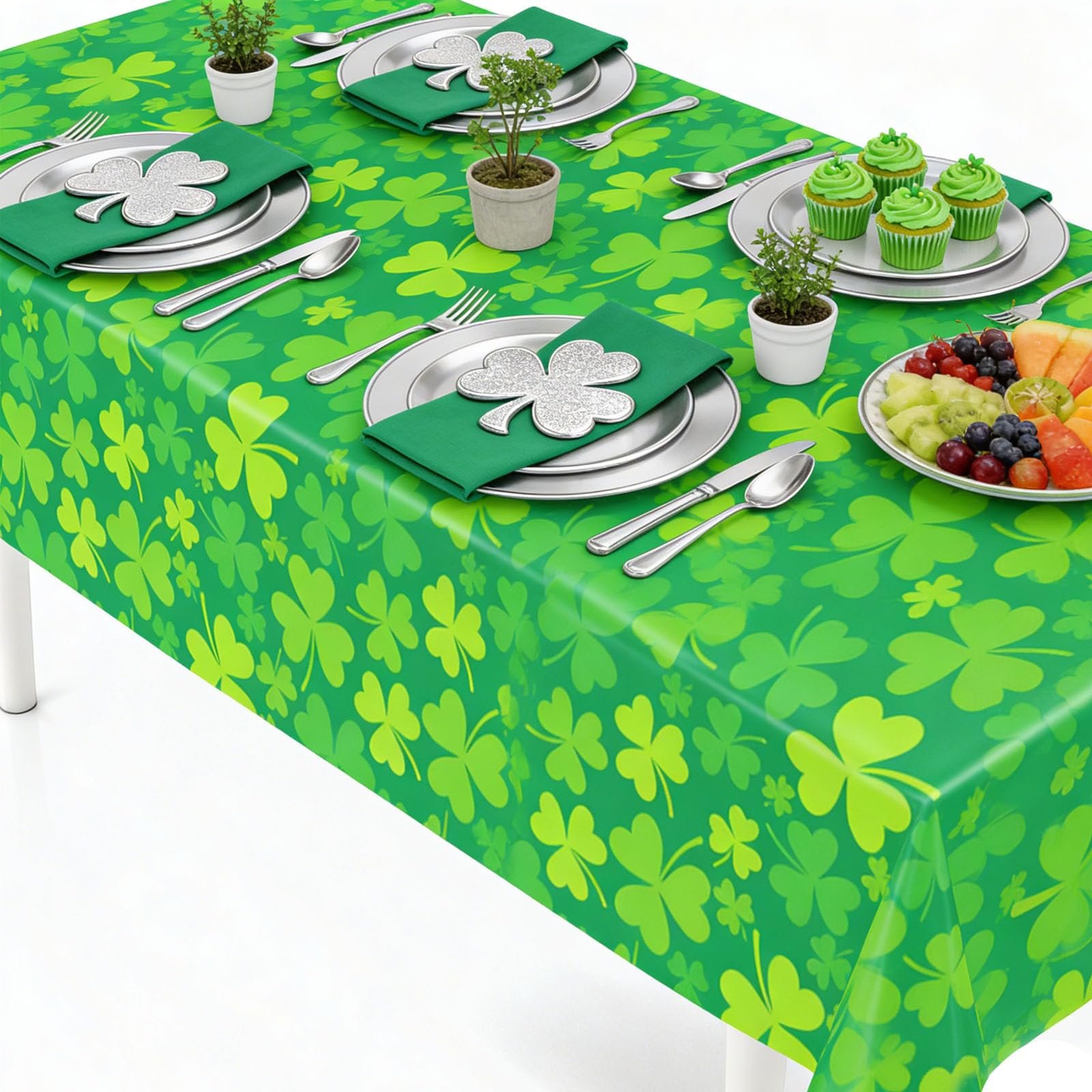 Скатертина St Patricks Day Shamrock Зелена 137 x 274 см, фото №5