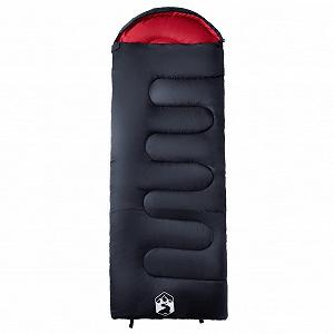 Спальный мешок Outdoor-Freizeitschlafsack для взрослых кемпинговый 3-4 сезона чёрный и красный synthetic.ua - Фото 1